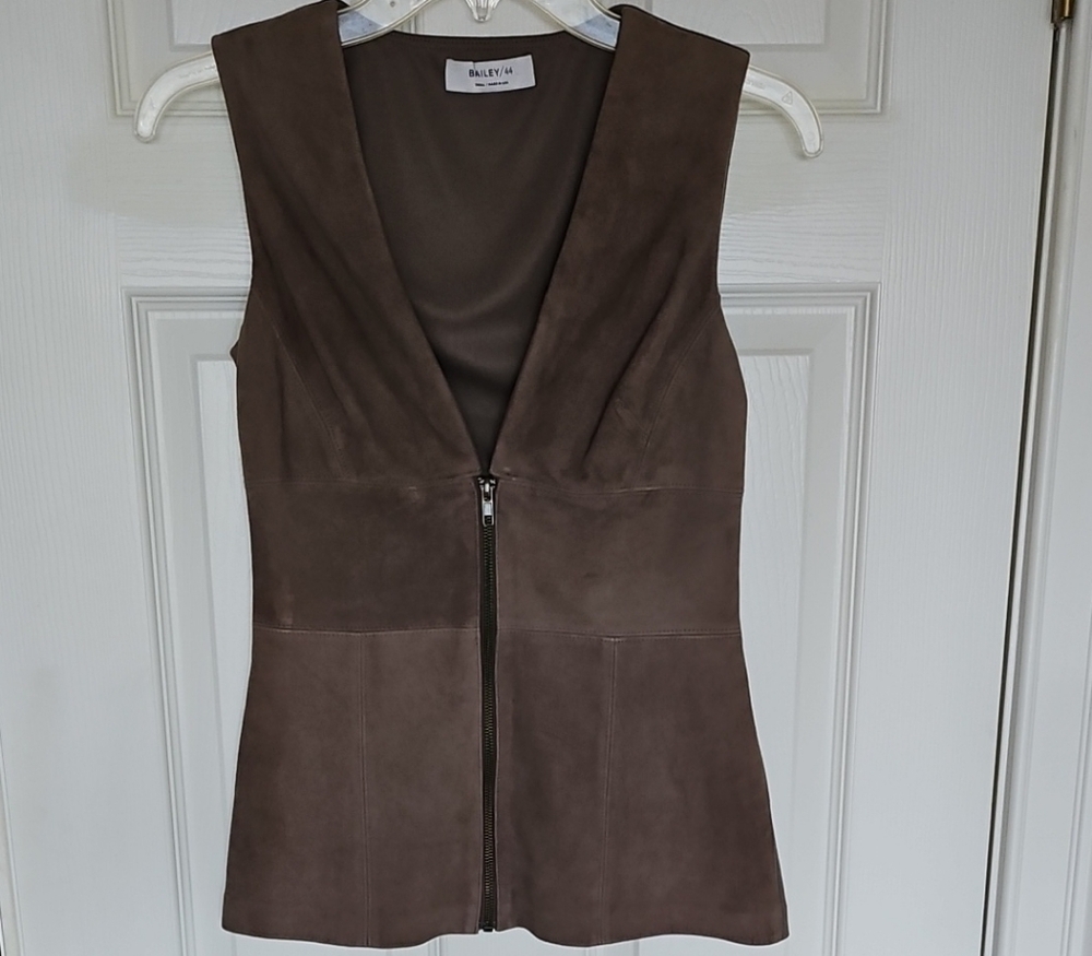 Bailey 44 Brown Fitted Suede Vest
